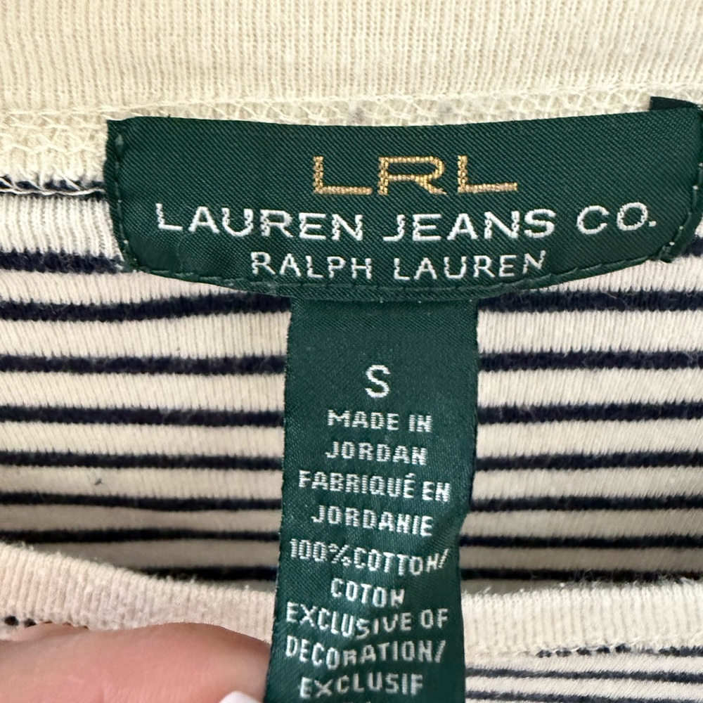 Ralph Lauren Preppy Striped Elbow Patch Top - Picture 5 of 5